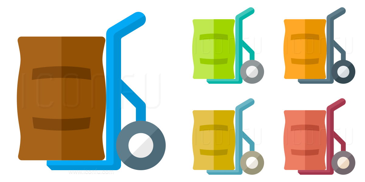 Hand Truck Bag Icon Paper Style Iconfu