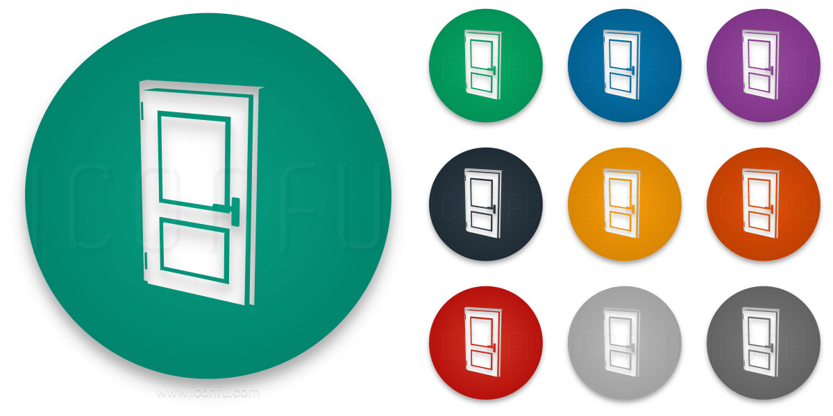 Door Closed Icon - Circle Style - Iconfu