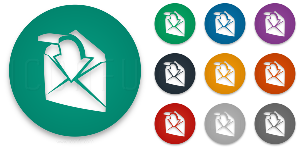 Mail Into Icon - Circle Style - Iconfu
