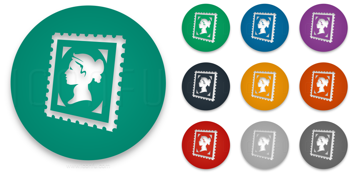Postage Stamp Icon - Circle Style - Iconfu