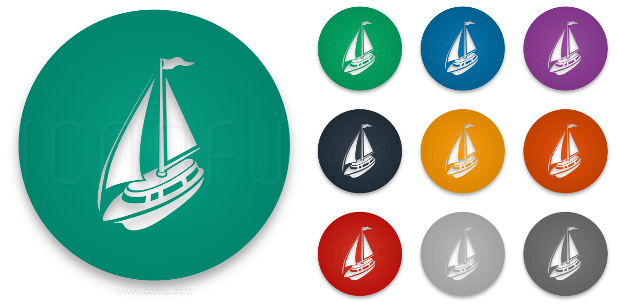 Sailboat Icon - Circle Style - Iconfu