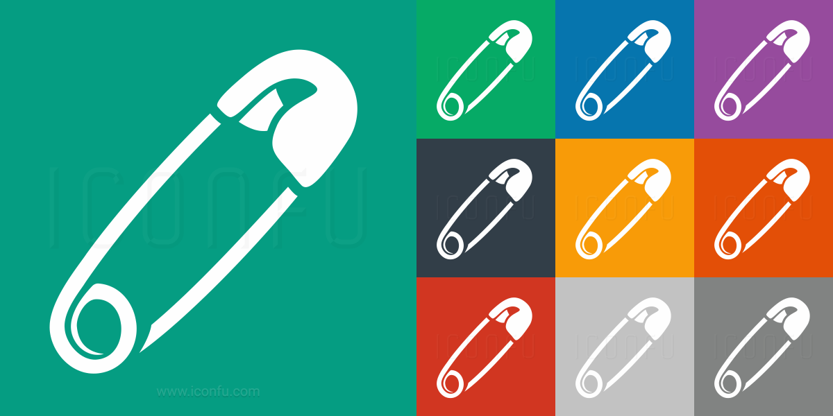 Safety Pin Icon - Mono Style - Iconfu