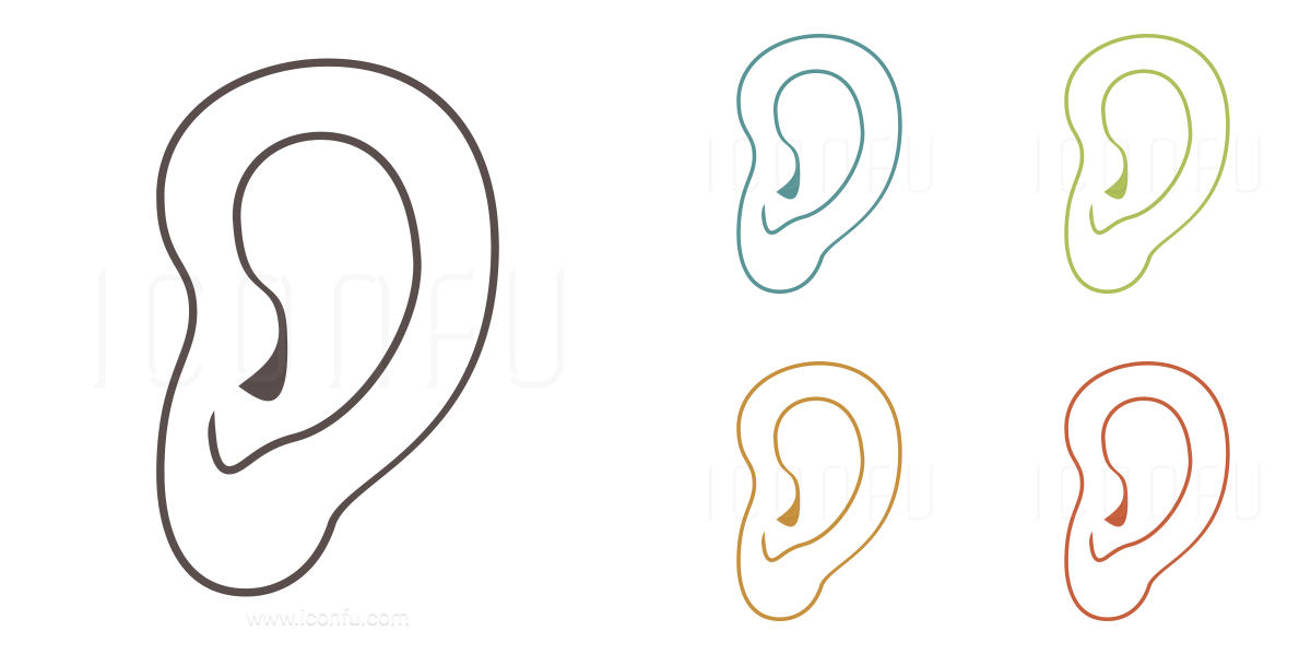 ear icon outline style iconfu