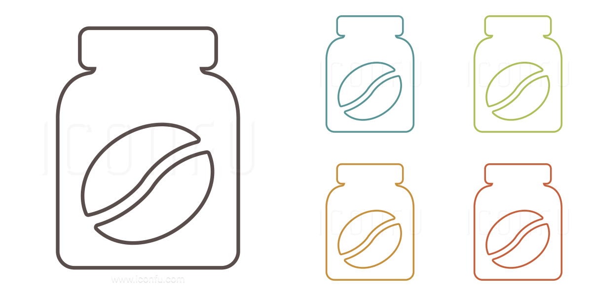Jar Coffee Bean Icon Paper Collection Outline Style Jar Coffee Bean Icon Paper Collection Outline Style