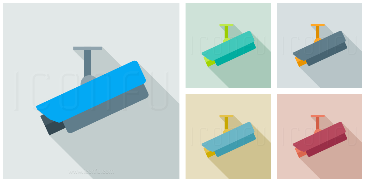 Surveillance Camera Icon - Long Shadow Style - Iconfu