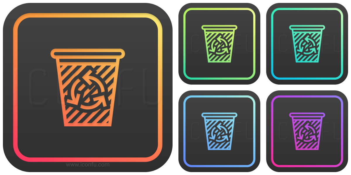 Garbage Full Icon - Glow Style - Iconfu