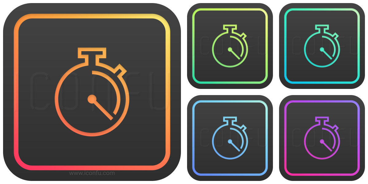Stopwatch Elapsed Icon Glow Style Iconfu