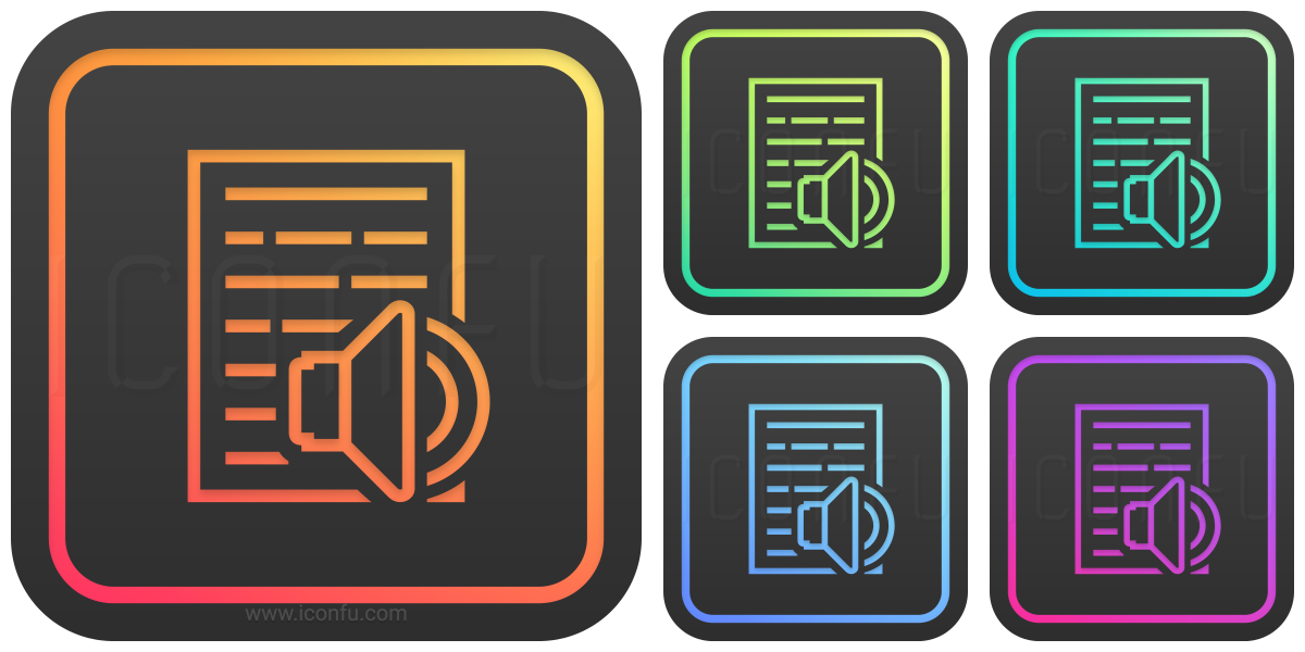 Text Speaker Icon - Glow Style - Iconfu