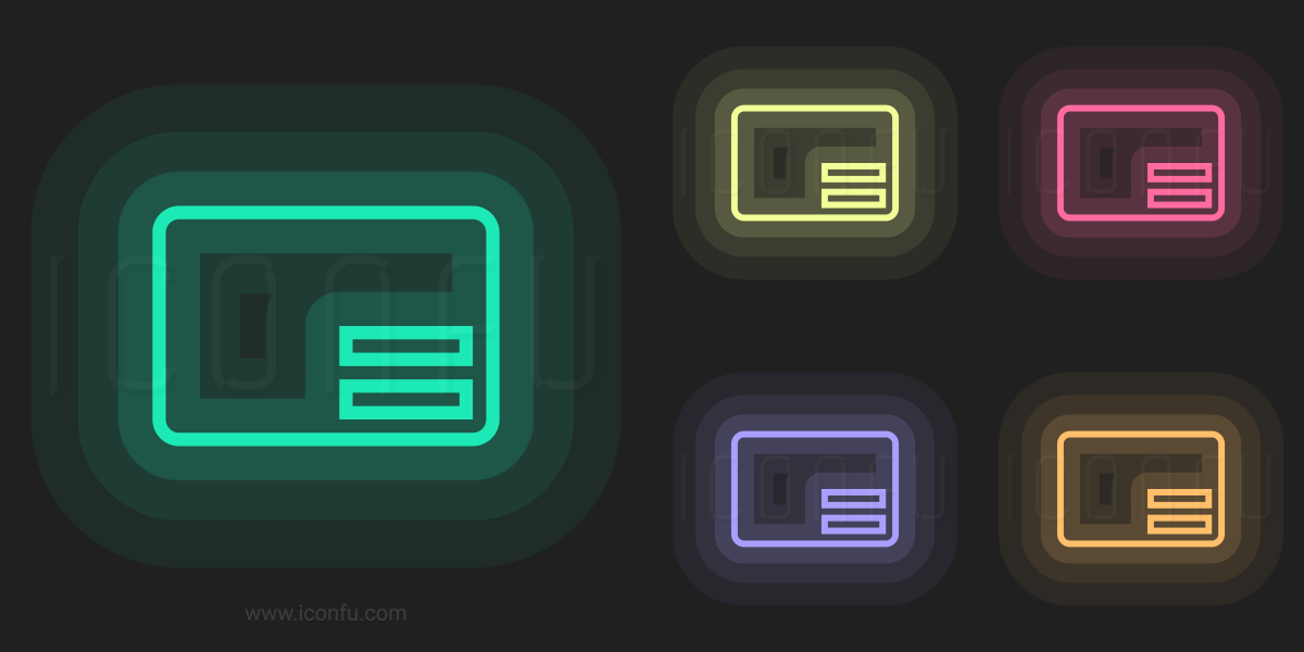 Credit Card Icon - Neon Style - Iconfu