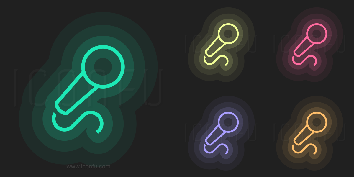 Microphone Icon Neon Style Iconfu