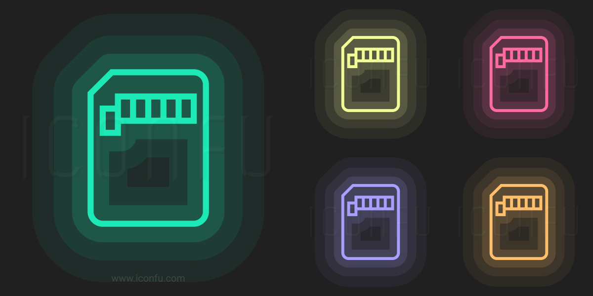 Sd Card Icon Neon Style Iconfu