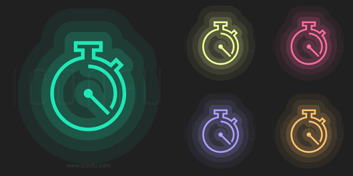 Stopwatch Elapsed Icon Neon Style Iconfu
