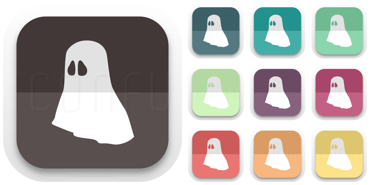 Ghost Icon - Folded Style - Iconfu