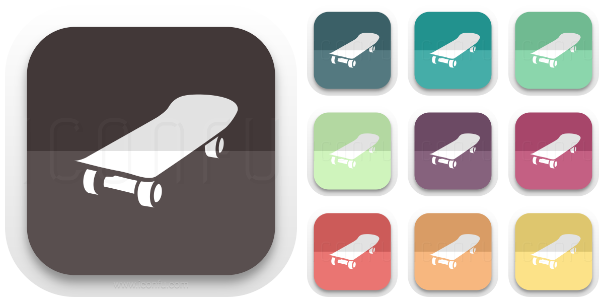 Skateboard Icon Folded Style Iconfu