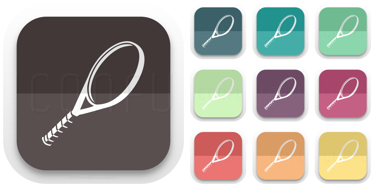 Tennis Racket Icon - Folded Style - Iconfu