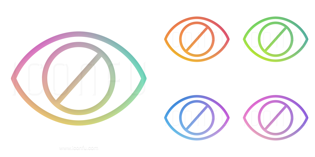 Eye Blind Icon - Gradient Color Style - Iconfu