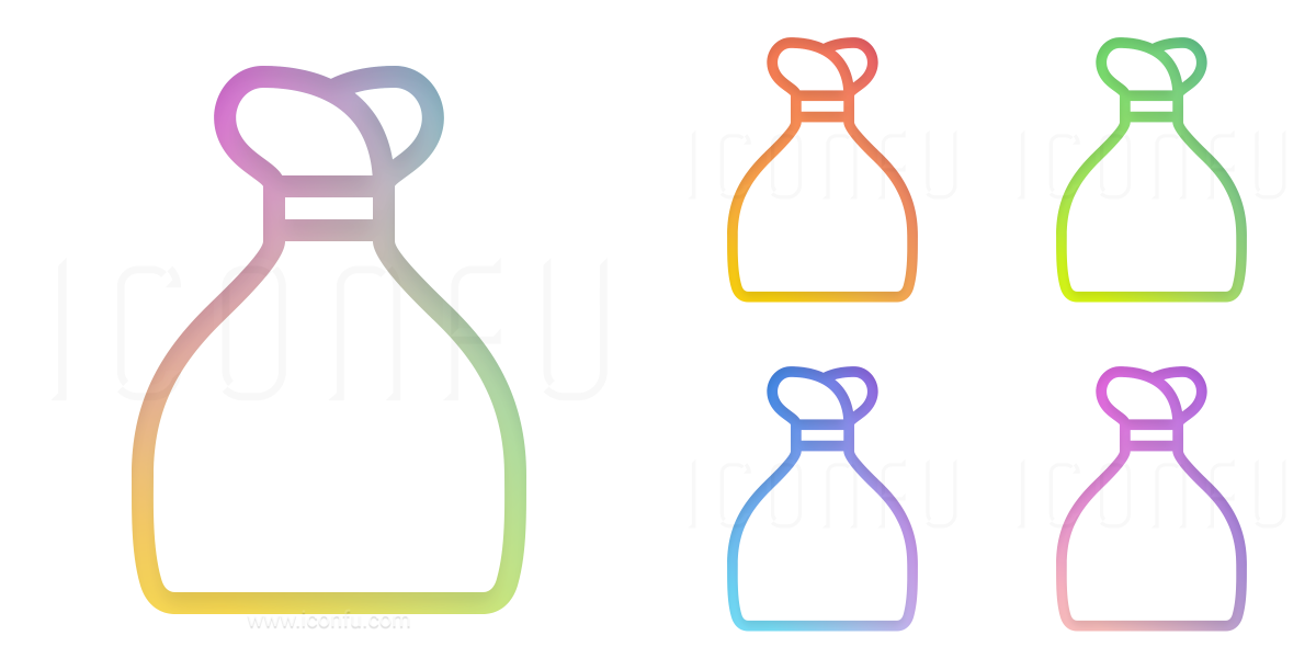 Moneybag Icon - Gradient Color Style - Iconfu