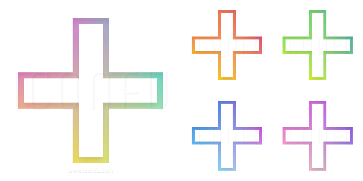 Plus Icon - Gradient Color Style - Iconfu