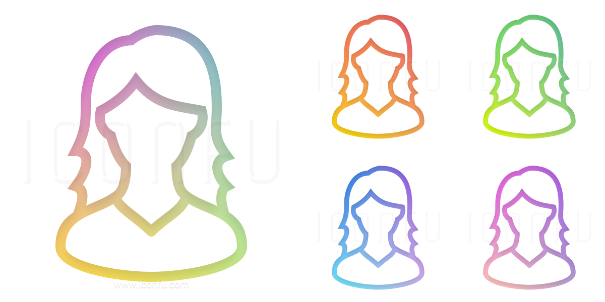 Woman Icon - Gradient Color Style - Iconfu