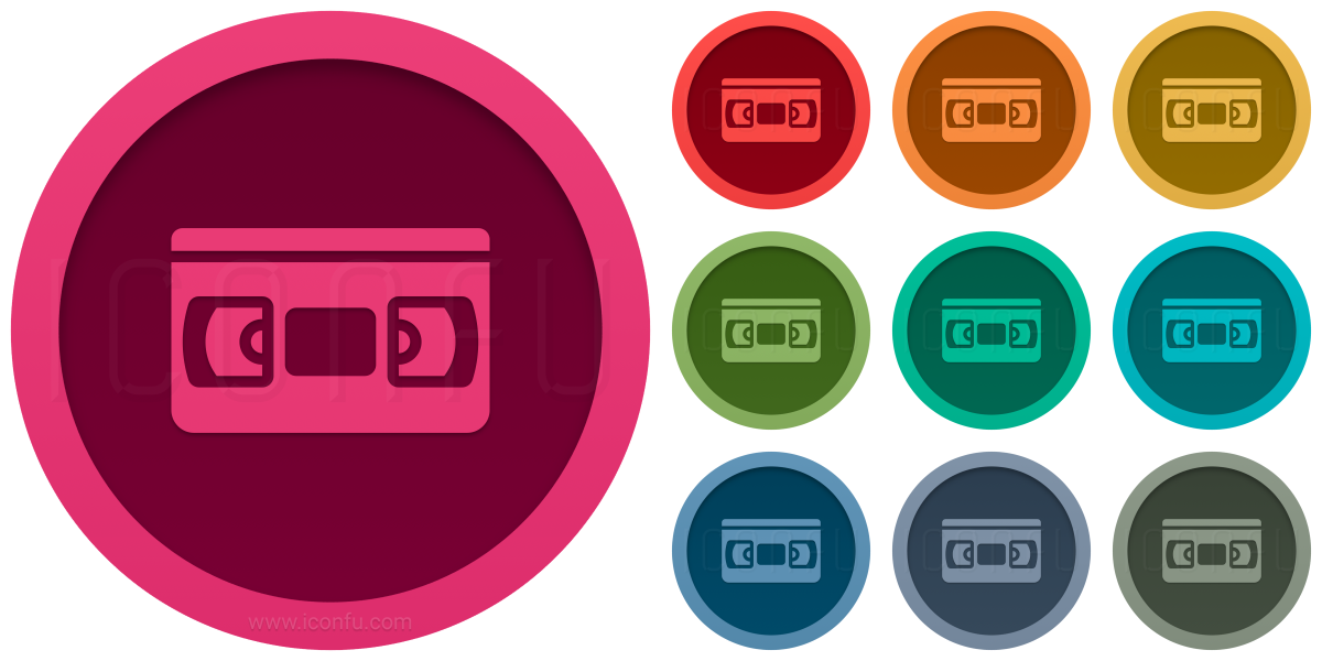 Videotape Icon Round Style Iconfu