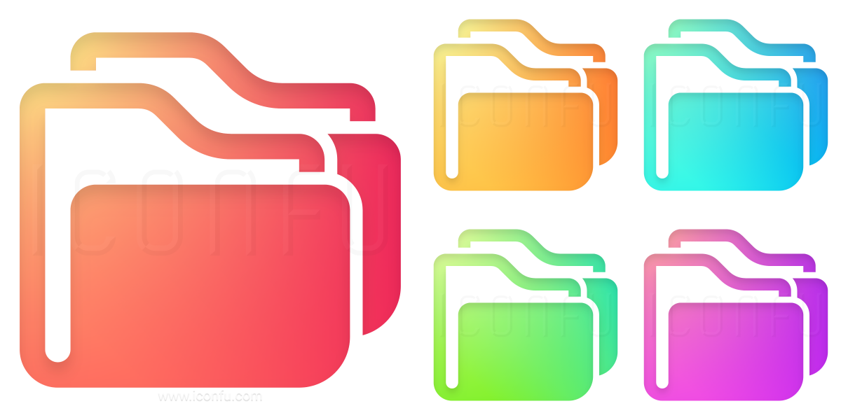 Folders vector icon set stock vector illustration of music