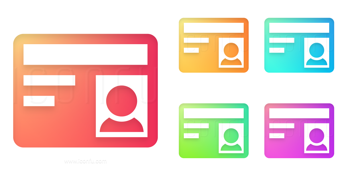 Id Card Icon - Shiny Style - Iconfu