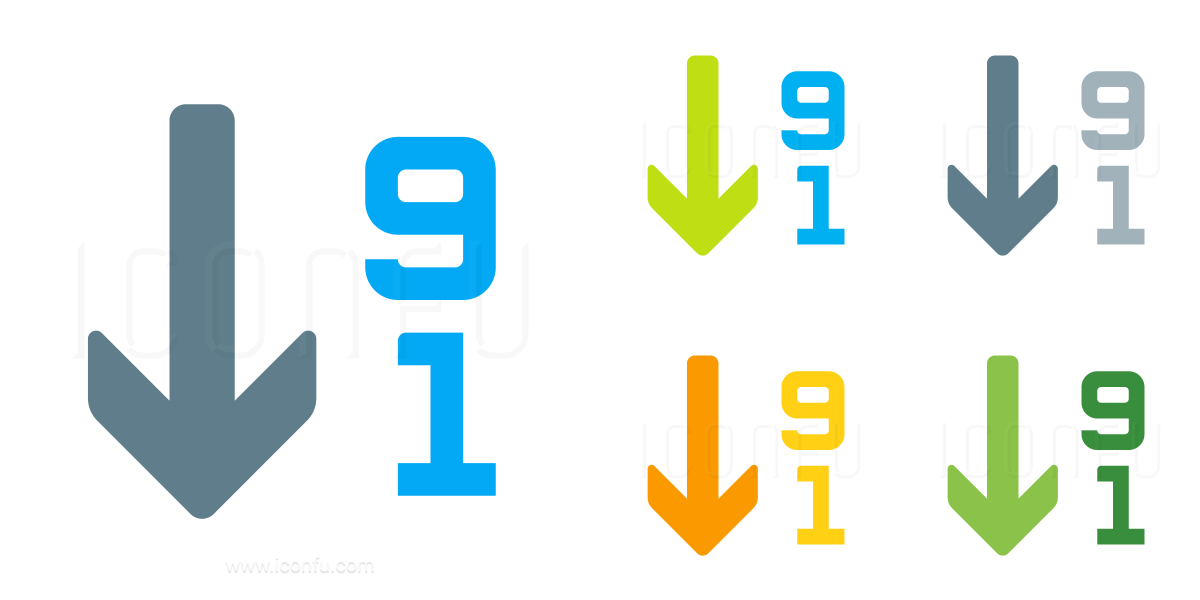 Sort 19 Descending Icon