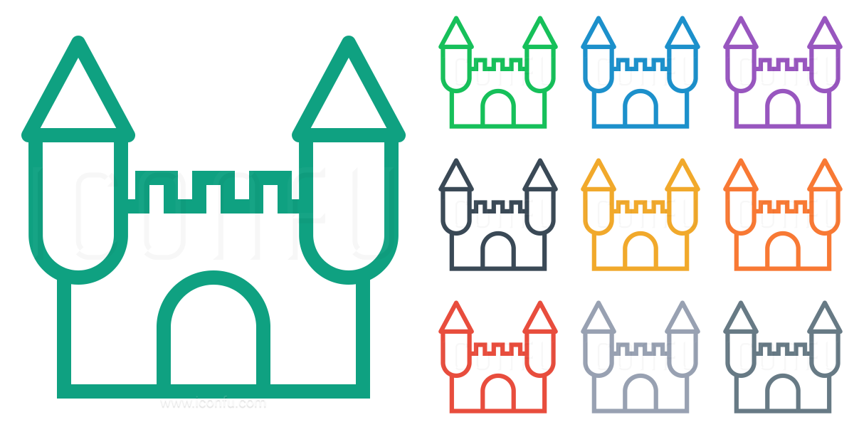 Castle Icon - Line Style - Iconfu