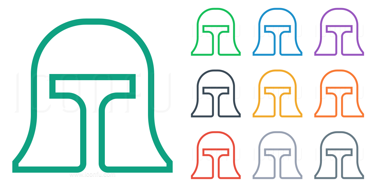 Helmet Icon - Line Style - Iconfu
