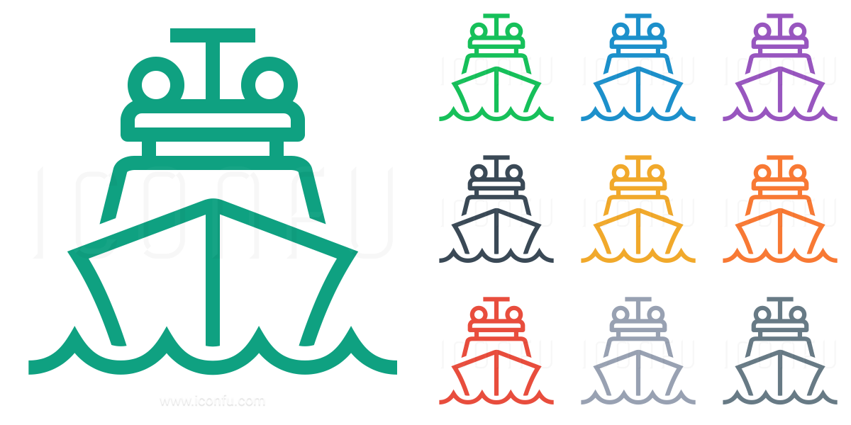 Ship Icon - Line Style - Iconfu