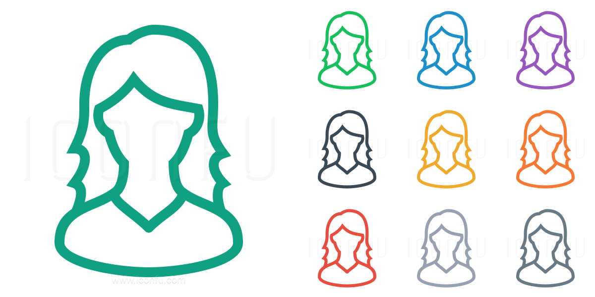 Woman Icon - Line Style - Iconfu